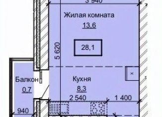 Продаю 1-ком. квартиру, 28.1 м2, Барнаул, Центральный район