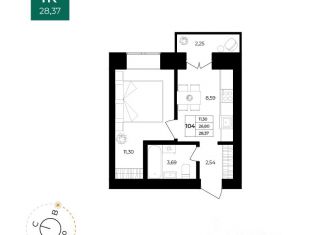 Продается однокомнатная квартира, 28.37 м2, Ярославль, Дзержинский район