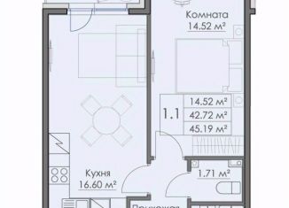 Продажа 1-ком. квартиры, 45.19 м2, Выборг