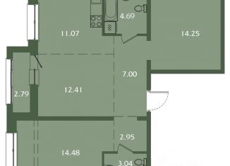 Продам 3-ком. квартиру, 72.68 м2, Иркутск, ЖК Скандинавия