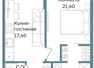 Продам 2-ком. квартиру, 50.79 м2, Саки