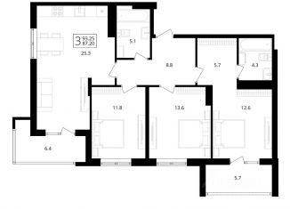 Продам 3-комнатную квартиру, 93.25 м2, Брянская область