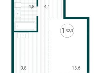 Продажа 1-комнатной квартиры, 32.3 м2, Иркутск, Ленинский округ
