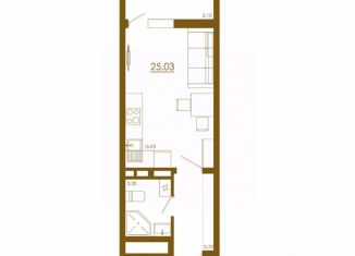 Продаю квартиру студию, 25.03 м2, Крым