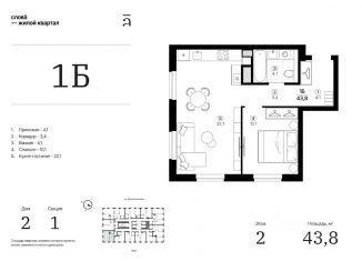 Продается 1-комнатная квартира, 43.79 м2, Астрахань, Кировский район