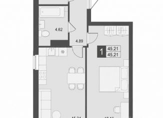 Продаю 1-комнатную квартиру, 45.2 м2, Самара, Куйбышевский район