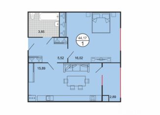 Продам 1-ком. квартиру, 44.17 м2, Ставрополь, Октябрьский район