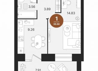 Продаю однокомнатную квартиру, 35.5 м2, Марий Эл