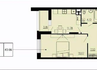 Продается 1-ком. квартира, 43.66 м2, Орёл