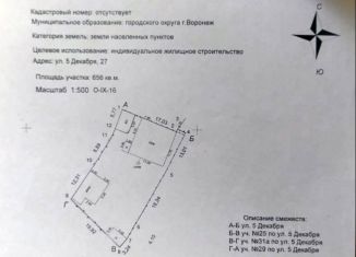 Продаю земельный участок, 6.5 сот., Воронеж, улица 5 Декабря, 27, Ленинский район