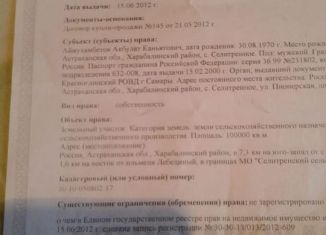 Участок на продажу, 1000 сот., село Селитренное