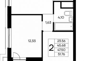 Продается 2-ком. квартира, 51.76 м2, Судак