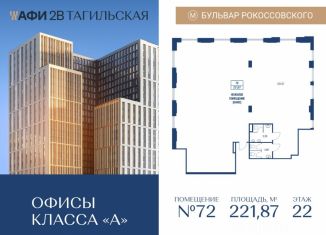 Продам офис, 221.87 м2, Москва, Тагильская улица, 4, Бульвар Рокоссовского