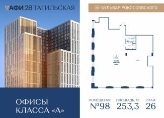 Продаю офис, 253.3 м2, Москва, Тагильская улица, 4, Бульвар Рокоссовского