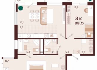 Продаю 3-комнатную квартиру, 88 м2, Ялта