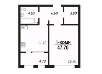 Продам 1-комнатную квартиру, 47.7 м2, Омск, Советский округ