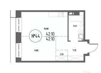 Продам 1-комнатную квартиру, 42.1 м2, Иркутск