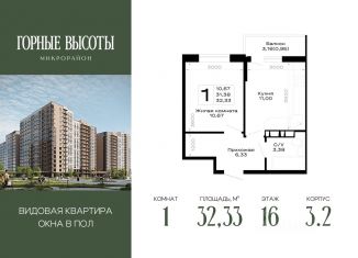 Продажа 1-ком. квартиры, 32.33 м2, Майкоп