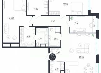 Продам 4-ком. квартиру, 132.09 м2, Тула, Центральный территориальный округ