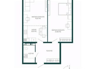 Продается 2-комнатная квартира, 64.68 м2, Пенза