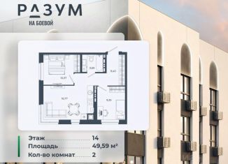 Продается 2-ком. квартира, 49.59 м2, Астраханская область