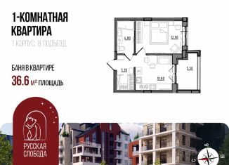 Продаю однокомнатную квартиру, 36.6 м2, Ярославль