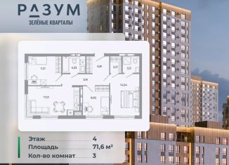 Продам 3-комнатную квартиру, 71.6 м2, Астрахань, Ленинский район