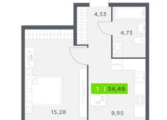Продам однокомнатную квартиру, 34.49 м2, Северодвинск