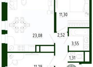 Продажа 2-комнатной квартиры, 56.95 м2, Тульская область