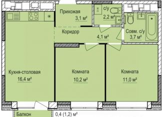 Продажа 2-комнатной квартиры, 51.5 м2, Ижевск