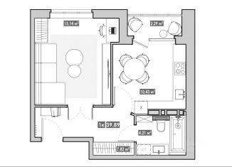 Продается 1-ком. квартира, 39.89 м2, Артём