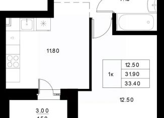 Продаю однокомнатную квартиру, 33.4 м2, Татарстан
