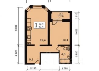 Продажа 1-ком. квартиры, 47.4 м2, Ярославль