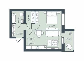 Продается 2-комнатная квартира, 50.34 м2, Тульская область