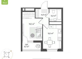 Продажа 1-ком. квартиры, 35 м2, Тверь