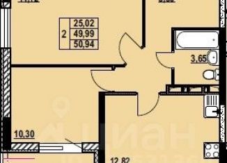 2-ком. квартира на продажу, 50.94 м2, Ярославль, Дзержинский район