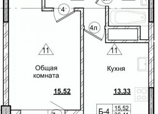 Продается однокомнатная квартира, 39.98 м2, Якутск