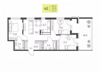 Продажа 4-ком. квартиры, 77.7 м2, Пермь, улица Левченко, 8