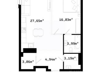 Продается 1-комнатная квартира, 59.21 м2, Челябинск