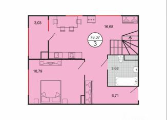 Продажа трехкомнатной квартиры, 78.07 м2, Ставрополь