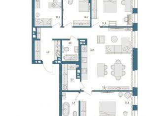 Продается 4-ком. квартира, 114.2 м2, Уфа