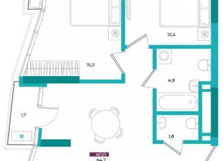 Продам 2-комнатную квартиру, 65.6 м2, Симферополь, Киевский район