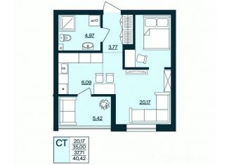 Продам 1-ком. квартиру, 40.42 м2, Липецкая область