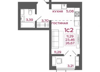 Продается квартира студия, 26.67 м2, Пенза, Железнодорожный район