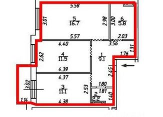 2-ком. квартира на продажу, 59.8 м2, Смоленск