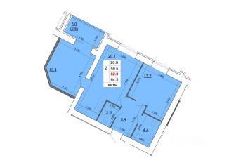 2-ком. квартира на продажу, 62 м2, Костромская область