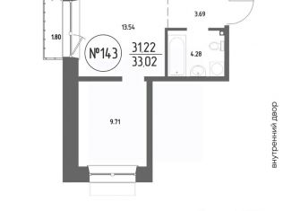 Продам 1-комнатную квартиру, 33.02 м2, Иркутск