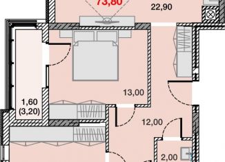 Продаю 2-ком. квартиру, 73.8 м2, Калининград, Ленинградский район