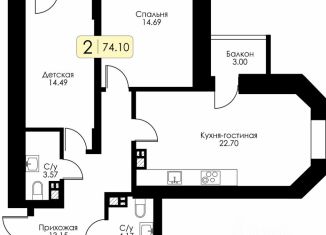 Продаю 3-ком. квартиру, 76.4 м2, Тверь