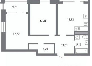 Продажа 2-ком. квартиры, 80.56 м2, Рязанская область